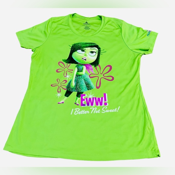 Walt Disney World Run Disney Lime Green Disgust Graphic T-Shirt Size Large - Picture 1 of 7